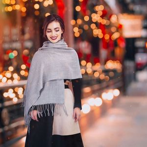 Pashmina de Cachemira y Lana Unisex Extra Grande de 79 x 28 Pulgadas, Suave, Tejida, para Invierno, Tipo Manta - Product Image 4