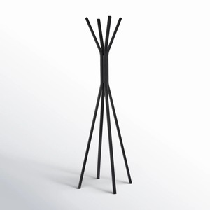 Perchero minimalista con ganchos para la entrada, de metal negro con forma triangular. - Product Image 3