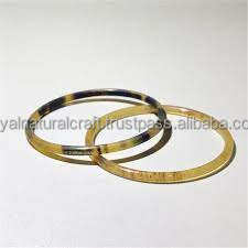 Ensemble de bracelets manchette en corne de buffle naturelle de Style classique Bracelets en corne foncée pour mariage ou cadeau avec diamant comme pierre principale - Product Image 2