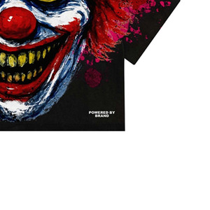 Men's Black Short Sleeve T-<b>Shirt</b> With Clown <b>Face</b> Print O-Neck Regular Fit Street Style - Product Image 2