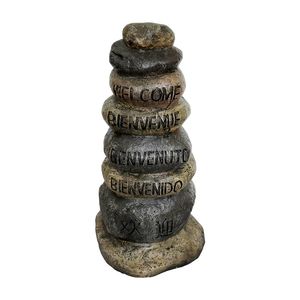 Statue da Giardino Impilabili in Cinque Lingue, Decorazione per Esterni, Patio, Prato, Giardino, 32,2 Pollici, Segnali di Benvenuto - Product Image 6