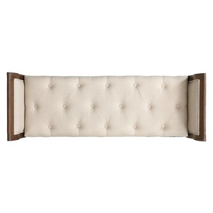 Taburete Otomano de Madera de Caoba Sólida y Duradera Java Furni Craft con Tapicería de Tela, Diseño Tradicional Estilo Hospitalario para Uso en Interiores - Product Image 5