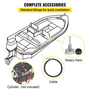 Sistema di sterzo marino con cavo da 12 piedi, controllo fuoribordo per barche, parti e accessori per albero da 3/4 piedi - Product Image 6