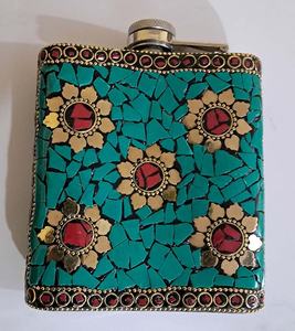 กระติกน้ำสแตนเลสลายโมเสก งานแฮนด์เมดสไตล์โบโฮ ของขวัญสุดพิเศษสำหรับผู้ชาย งานศิลปะหัตถกรรม GC-HCI-122 - Product Image 3