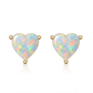 Heerani Jewels, Ópalo Certificado por IGI, Plata de Ley 925, 1.9g, Chapado en Oro Clásico, Moderno, con Forma de Corazón, Engaste de Garra, Unisex, para Regalo - Product Image 1