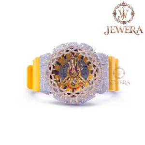 High End Moissanite Yellow Rubber Diamond <b>Watch</b> <b>for</b> Trendsetters Luxury Gifting and Fashion Enthusiasts Available <b>for</b> Sale - Product Image 1