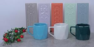 Tasses à café en céramique, couleur unie, finition mate, design moderne, utilisation domestique, passe au lave-vaisselle, passe au micro-ondes - Product Image 3