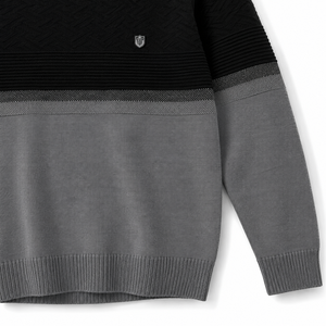 Men's Henley Neck Button Color <b>Block</b> Long Sleeve Casual Viscose <b>Acrylic</b> Blend Sweater | OEM ODM Manufacturer Bangladesh - Product Image 3