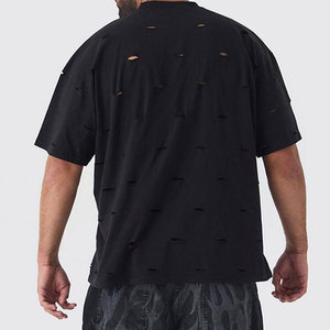 T-shirt surdimensionné pour homme, effet usé, 100% coton, design personnalisé, vêtements de mode, respirant, écologique, séchage rapide, pour adultes - Product Image 2