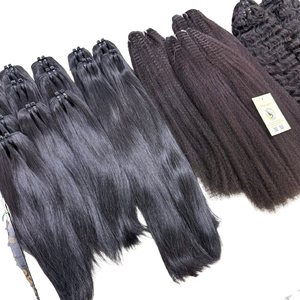 Extensions de Cheveux Vierges Naturels Noirs de Qualité Supérieure, Ondulés et Lisses, en Paquets, Tissage de Cheveux Naturels, Vente Chaude - Product Image 1