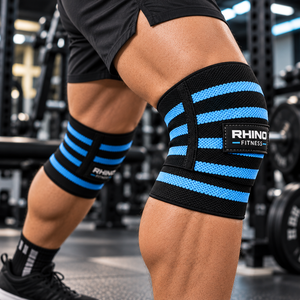 Attelles orthopédiques RHINO FITNESS pour genoux, stabilisatrices, soulagement des gonflements, support respirant en nylon pour les jambes avec sangle auto-agrippante, unisexe - Product Image 6