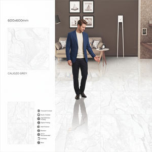 Carreaux de sol en porcelaine semi-mat Vistaar California Ice 600x600mm, antidérapants, imitation brique, pour piscine, adhésifs, salle de bain, extérieur - Product Image 3