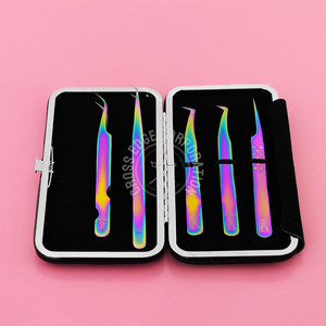 Isolation Hybrid Angle Lash Tweezer Professional Volume False Lash <b>Application</b> Tool Multi Shapes Non-Slip Grip Tweezers - Product Image 1