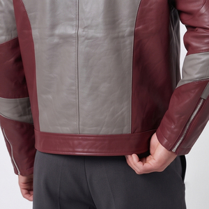 Men Vintage Genuine Leather <b>Jacket</b> Motorcycle Fashion Biker Coat Men's Stand Collar Chest Pocket Leather <b>Jackets</b> Mens - Product Image 3
