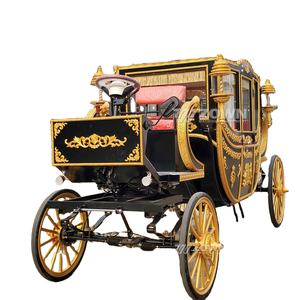 Carruaje de caballos eléctrico negro Carruaje de Caballos Reales Transporte especial Carro de caballos de boda - Product Image 1