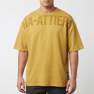 Men's Oversized T Shirt Crew Neck Short Sleeve Casual Streetwear Cotton <b>Tshirt</b> Tonal Chest Letter Print Relaxed Fit - Product Image 1