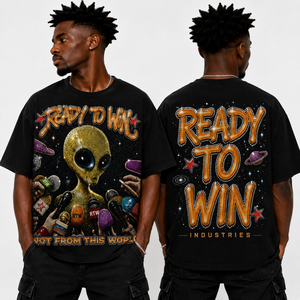 T-shirt surdimensionné à imprimé Alien pour homme, manches courtes, style streetwear, col rond, design avec strass scintillants - Product Image 6