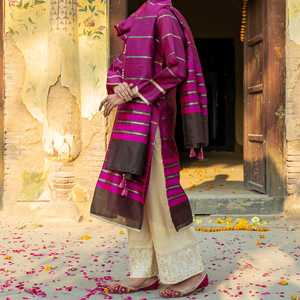 Khadi Net Shirt & Dupatta PS3398 2PC Set Taille XS - Product Image 1