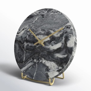 Marble <b>Table</b> <b>Clock</b> Round Shape Elegant Desk <b>Clock</b> Luxury Home Office Decor Modern Stone Decorative Purpose Tabletop <b>Clock</b> - Product Image 3