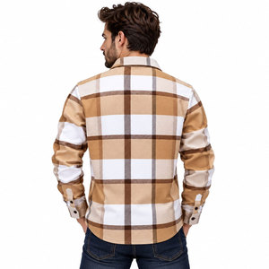 Chemises en flanelle rayées 100 % coton pour hommes, manches longues, pour le travail, l'hiver, formelles ou décontractées, imprimées, anti-plis, écologiques, vente en gros - Product Image 4