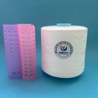Benang Polyester Spun 40/2, Benang Serat Staple Polyester 100%, Benang Virgin High Tenacity untuk Produksi Benang Jahit Industri