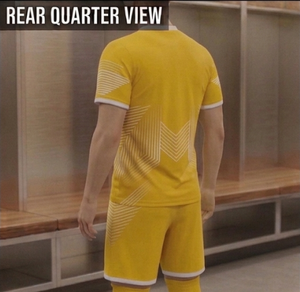 Maillot de football unisexe jaune à manches longues, col montant, respirant, extensible, en polyester, taille élastique, vêtement d'été - Product Image 6