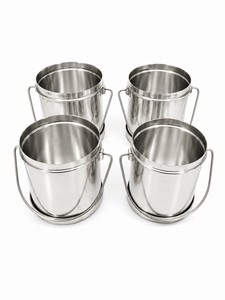 DHEER INTERNATIONAL Stainless Steel Kadi Dabba 13x16 cm 4 Pcs <b>Set</b> Milk <b>Pot</b> <b>Set</b> Food Grade Kitchen Storage Manufacturer Exporter - Product Image 2