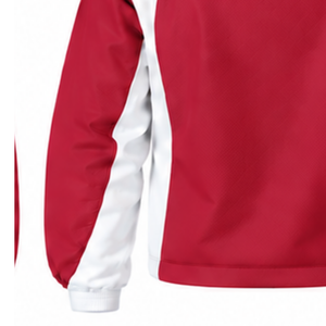 Crimson Red <b>White</b> Panel Hooded <b>Jacket</b> Full Zip Custom Athletic Windbreaker Lightweight Training Sportswear Team Outdoor <b>Jacket</b> - Product Image 6