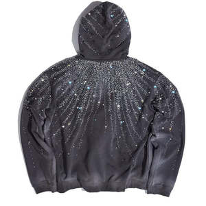 Sweat-shirts à strass 100% coton molletonné, imperméables, coupe-vent, coupe oversize à épaules tombantes, hiver, 410g/m² - Product Image 6