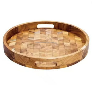 Bandeja de Madera Natural con Asas, Rectangular, Decoración Otomana, Plato para Servir, Artículos para el Hogar - Product Image 2