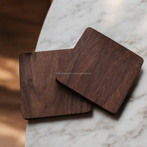 Posavasos cuadrados de madera de nogal con impresión de logotipo personalizado, posavasos de madera para tazas de té, juego de posavasos de madera de Falak World Export - Product Image 4