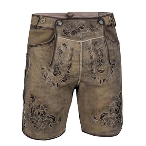 กางเกงหนังบาวาเรียนผู้ชายแบบสั้น ทรง Trachten Lederhosen เอวกลาง สีพื้น แท้ ทำตามสั่ง สำหรับเทศกาลอ็อกโทเบอร์เฟสต์ - Product Image 2