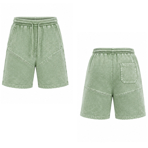 Mens Acid Wash Shorts Trendy Vintage Washed Fleece Cotton Streetwear Casual Gym Summer Loose Fit Custom Wholesale <b>Maker</b> Clothing - Product Image 4