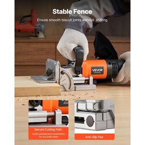 Fresatrice per giunzioni a dita 5.9A con motore da 760W e 11.600 RPM, lama con punta in carburo e intaglio di posizionamento a 45 gradi - Product Image 6