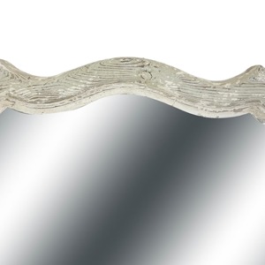 Espejo con Marco de Madera Blanco Vintage, Perfecto para Baño, Decoración de Pared Elegante con Encanto Rústico y Atractivo Clásico de la India - Product Image 4