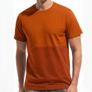 T-shirt à manches courtes pour homme, col rond, couleur orange, coupe classique, tricoté, uni, décontracté, pour tous les jours et style streetwear - Product Image 2
