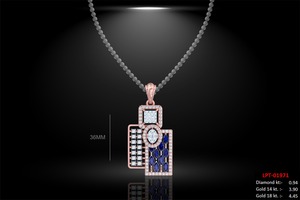 ชุดจี้ทองคำ 14KT ประดับเพชรธรรมชาติทรงบริลเลียนท์ น้ำหนัก 1.56 กะรัต สี FG ความสะอาด VVS-VS ได้รับการรับรองจาก IGI สำหรับผู้หญิง ดีไซน์หรูหรา สวยงาม สง่างาม - Product Image 3