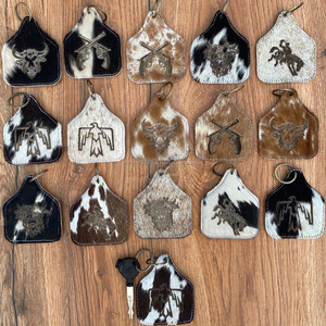 Vente en gros de porte-clés en cuir de vachette, gravure laser, porte-clés unisexe en cuir véritable de luxe, porte-clés d'accessoires - Product Image 5