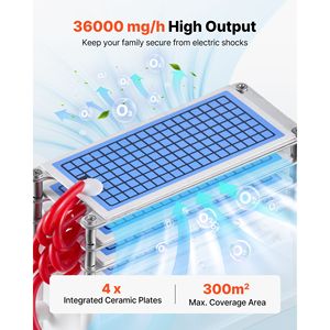 Générateur d'ozone commercial 36000mg/h avec écran tactile LCD, démarrage retardé de 15 secondes et minuterie pour hôpital et voiture - Product Image 2