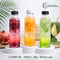 Bouteille de boisson en PET de 330 ml, design carré CV330-16, fabrication OEM, pour café, jus, thé, soda, 16 oz, 300 ml, 250 ml, 350 ml, 650 ml