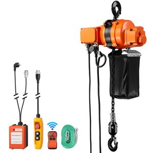 Paranco Elettrico a Catena da 1100 Libbre, Altezza di Sollevamento 20 Piedi, Gru a Ponte Monofase 120V con Telecomando Wireless da 328 Piedi e Cablato da 15 Piedi - Product Image 1
