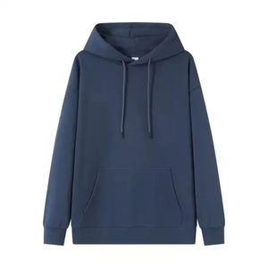เสื้อฮู้ดโอเวอร์ไซส์ผู้ชาย สีพื้น ผ้าฝ้ายถัก สวมใส่สบายๆ สำหรับฤดูใบไม้ร่วง มีกระเป๋าหน้าและเชือกผูก - Product Image 4