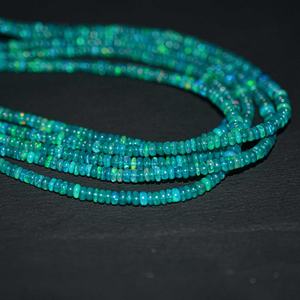 Cuentas de piedras preciosas lisas Rondelle de ópalo verde etíope Natural de 3-5mm cuentas de ópalo Welo al por mayor para joyería tamaño personalizado disponible - Product Image 6