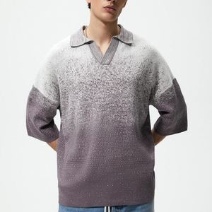 Polo en coton pour homme avec logo personnalisé brodé, en tissu tricoté grande taille, coupe confortable pour le travail ou les loisirs - Product Image 2