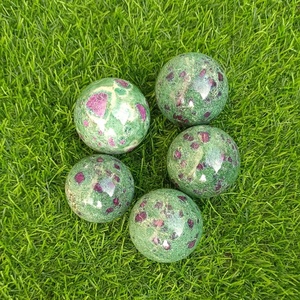 Venta al por mayor de calidad superior tallado a mano de cristal natural rubí fucsita esfera bola Hexagonal estatuilla India exportación decorativa Feng - Product Image 4