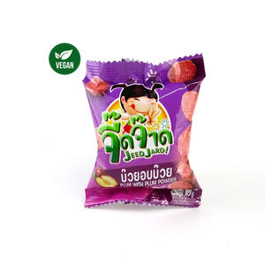 ขนมผลไม้วีแกน 10 กรัม แพ็ค ลูกอมรูปทรงลูกเต๋า รสพลัม เคี้ยวหนึบ ฮาลาล จากประเทศไทย รสพลัม ทำจากผลไม้แท้ - Product Image 1
