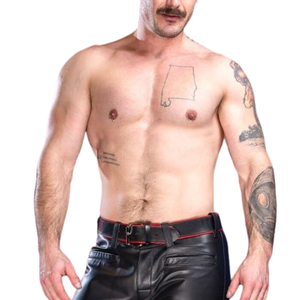 Mens Piped Leather <b>Belt</b> Five Color Options Premium Genuine Leather <b>Belt</b> Durable Hardware Classic Club Wear - Product Image 1