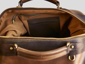 Sac de voyage décontracté de luxe pour homme en cuir véritable avec fermeture éclair - Doublure en polyester - Sac de week-end vintage pour le sport et les voyages - Product Image 3