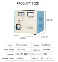 Stabilisateur de tension automatique monophasé AVR à bon prix, 2KVA à 10KVA, commande par servomoteur pour usage domestique 220CV AC