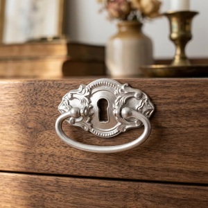 Traditional <b>Ceramic</b> Industrial Eco-Friendly Drawer Handle Flat Shape White Distressed Design Dresser Cabinet Living Furniture - Product Image 5
